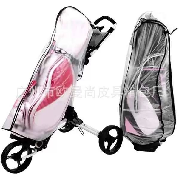 

selling golf support bag rain cover portable light transparent golf bag