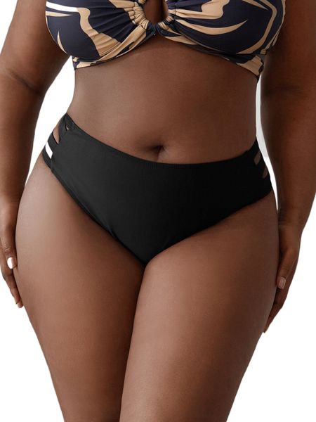 

plus cut-out bikini bottom m4aw#, Black