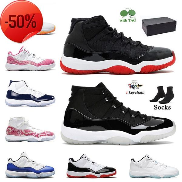 

basketball shoes with box jumpman 11s womens mens 11 high og bred concord unc jubilee 25th anniversary cool grey legend blue space jam n, Black