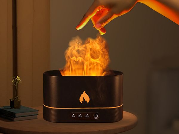 USB Ultraschall Vulkan Luftbefeuchter Ätherisches Öl Diffusor Flamme Aroma Diffusoren Home Office Duft Beruhigen Schlaf Zerstäuben