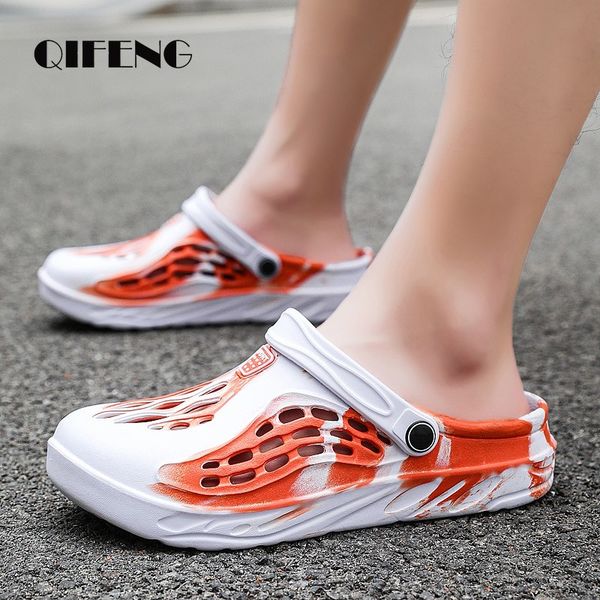 

2022 new arrival summer original graffiti sandals foam slides men black slippers fashion sandalias water clogs flat street white