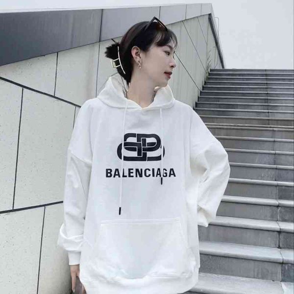 

2022 designer bal hoodies and coats 2022 spring autumn classic lock two-color hooded sweater sports leisure men's women's versatil, Black