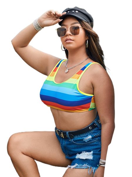 

plus lgbt striped bikini w2qs#, Black