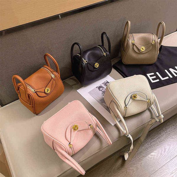 

h family 2022 litchi lindi bag doctor women's one shoulder menger handbag mini medicine