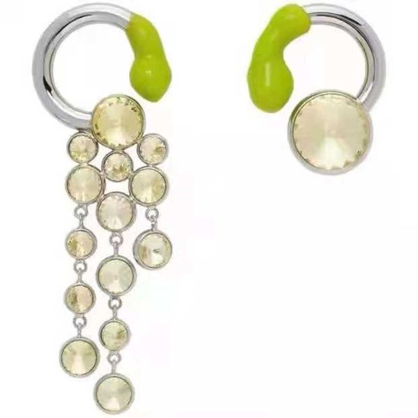 

ins tide niche design asymmetric earrings personality stud tassel trend cool temperament high sense gem jewelry female, Golden;silver