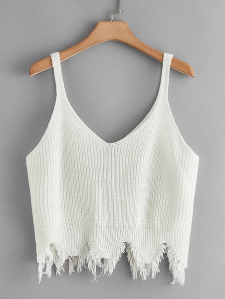 

plus distressed hem knit k32h#, Black