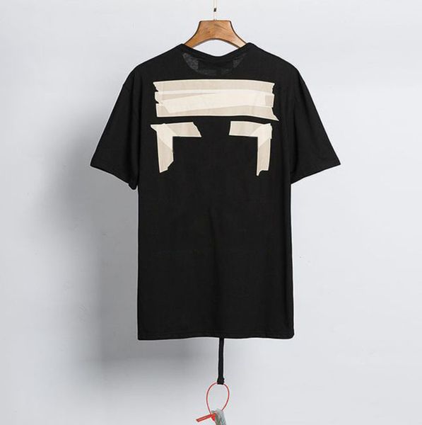 

brand classic fashion mens t shirts offs summer designer women loose tees quality t-shirt letter arrow oil painting black white tshirts lux, White;black