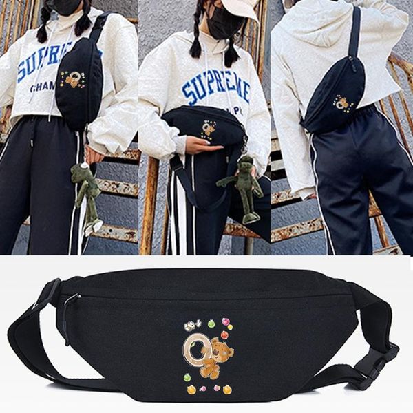 Taille Taschen Bär Buchstabe O Druck Casual Outdoor Sport Umhängetasche Umhängetasche Fitness Laufen Brust Handy Unisex