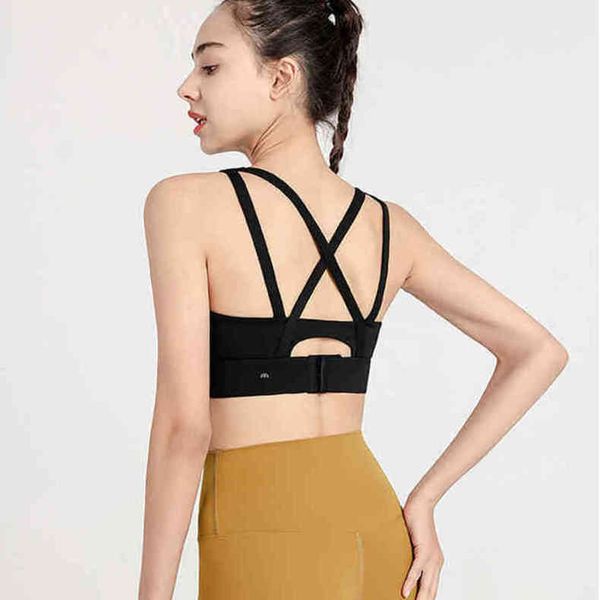 

lu-yw112 lulu bras brand sports bra women's shockproof gathered fitness underwear integrated anti sag yoga vest 05kz, Red;black