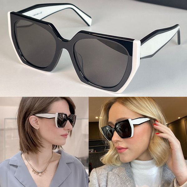 

MONOCHROME PR 15WS Sunglasses Women Black Glasses Shades geometric temples create contemporary Male rectangular silhouette Men Futuristic Symbole eyeglasses