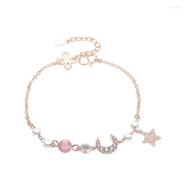 Catena a maglie Cute Celestial Star Moon Charm Bracciali per le donne Girl Friend Cavigliere Match Boho Punk Style 2022 Fashion Jewelry Trend Kent22