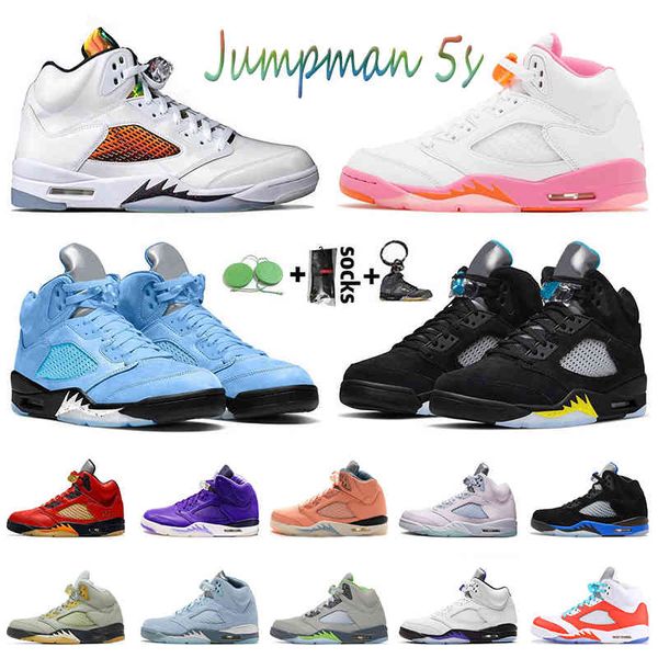 

sport basketball shoes fashion 2022 women men jumpman 5 aqua pinksicle 5s dj khaled we the unc designer sneakers black muslin