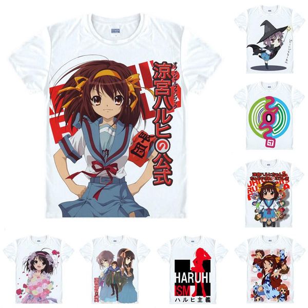 Herren T-Shirts Coolprint Anime Shirt The Melancholy Of Haruhi Suzumiya Multi-Style Kurzarm Cosplay Motivs ShirtsHerren