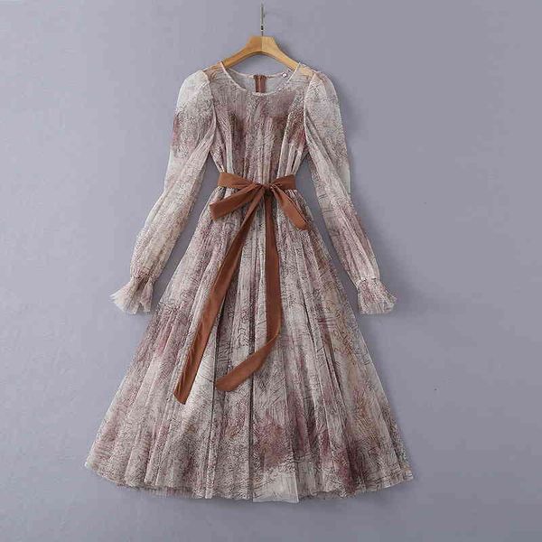 

casual dresses puffy skirt with bubble sleeves spring and summer mesh lace up elastic waist art printed dress for women gfbk, Black;gray