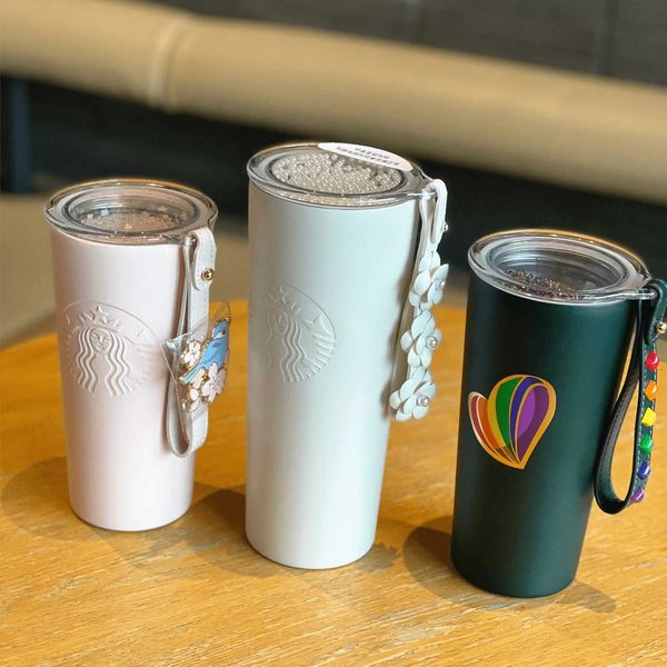 

starbucks camellia cup brilliant pearl flash diamond stainless steel thermos cup pure white portable deskcup