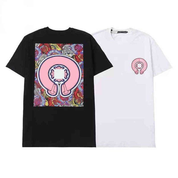 

men's ch loose t shirts brand man t-shirt luxury summer women cross sanskrit tees letter designer tshirts boy fashion round neck shirt, White;black
