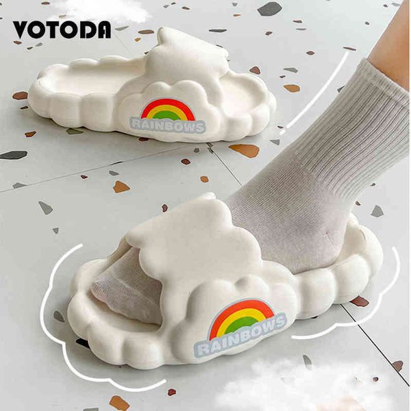 

summer women men eva slippers thick bottom soft cloud home slides light non-slip bathroom flip flops couple beach sandals shoes t220728, Black