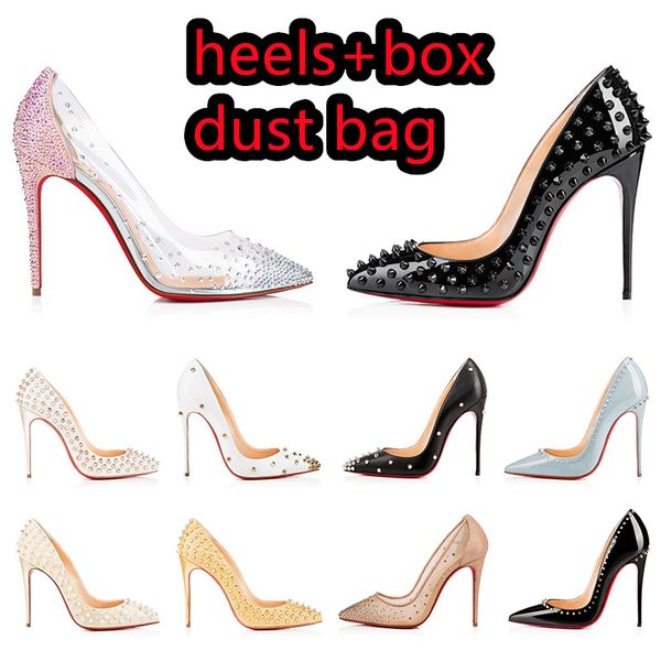 

high heel dress shoes womens dinner party christmas stiletto heels leather pointed pearl 8  12cm genuine leather point toe pumps box+dust, Black