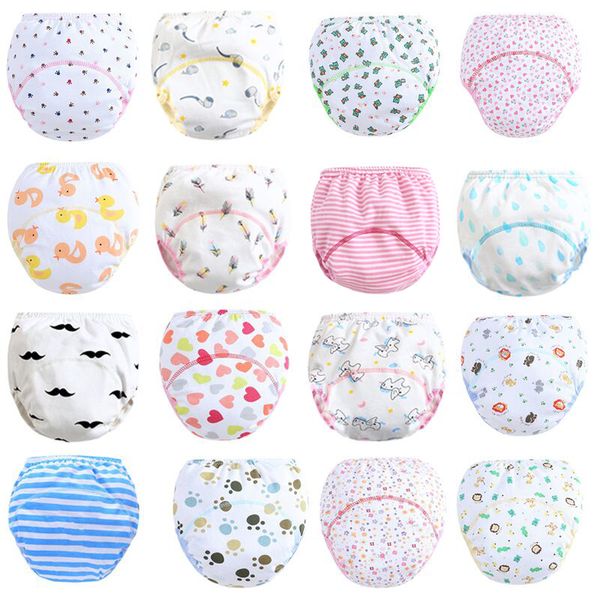 

summer 3 layer baby diaper waterproof reusable cotton baby training animal cloth infant underwear nappies panties