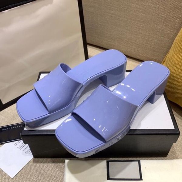 

jelly luxury brand slippers crystal sandals flat slides high heels slipper fashion summer beach thick bottom stuffies platform alphabet slid, Black