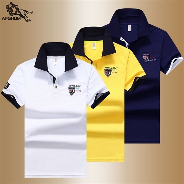 

polo shirt men summer men's short-sleeved polo shirt mens embroidery synthetic fiber fabric youth casual business polo shirt 220707, White;black