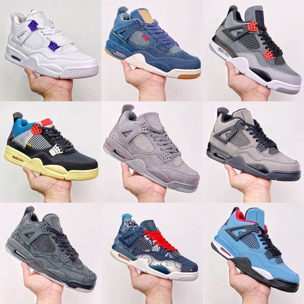 

4 retro shoes men womens 4s basketball shoe noir red thunder new bred white cement ice white running sneakers