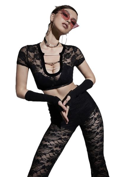 

pearls beaded chain detail crop lace without arm sleeves w8io#, White