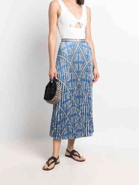 

skirts sandra summer arrival woman blue high waist pleated midi skirt brand paris france guif, Black