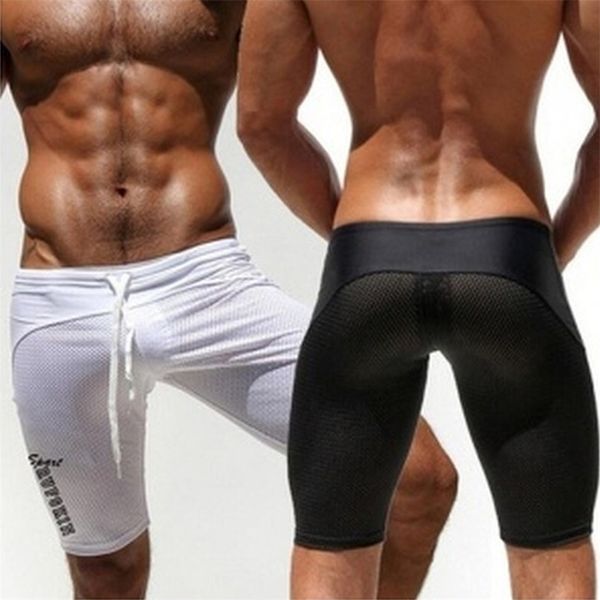 

outdoor sport running shorts men athletic tight short pants casual leisure summer drawstring skinny workout gym plus size 220318, White;black