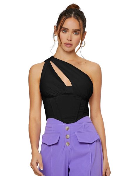 

one shoulder cut out asymmetrical hem ruched 89zh#, White