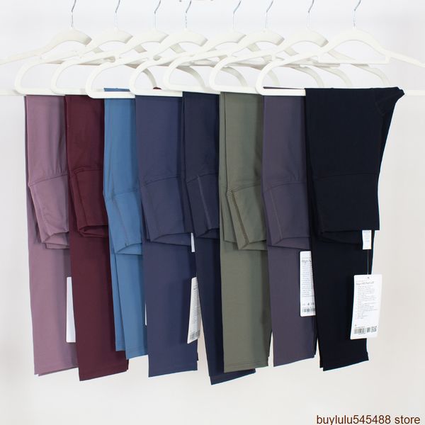 

2022 fashion fitness yoga brand lu's women's leggings seamless for nylon high waist long sport energy elastic trousers gym girl co, Black