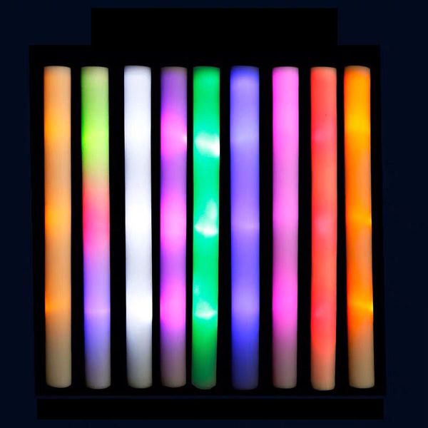Светодиодные светодиодные красочные пенные палочки губки светящиеся палочки для вечеринки ралли Rave светящиеся палочки мигают световые палки для вечеринки