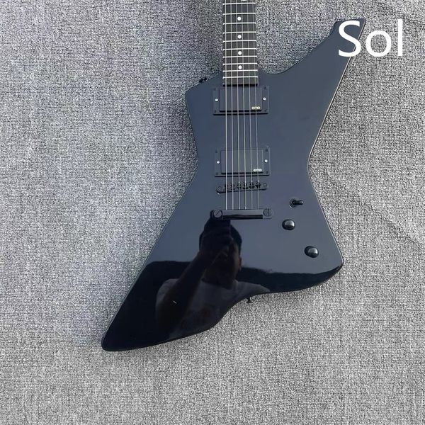 

special custom electric guitar full-body matte black body snake head fingerboard inlaid emg pick guitarra guitars