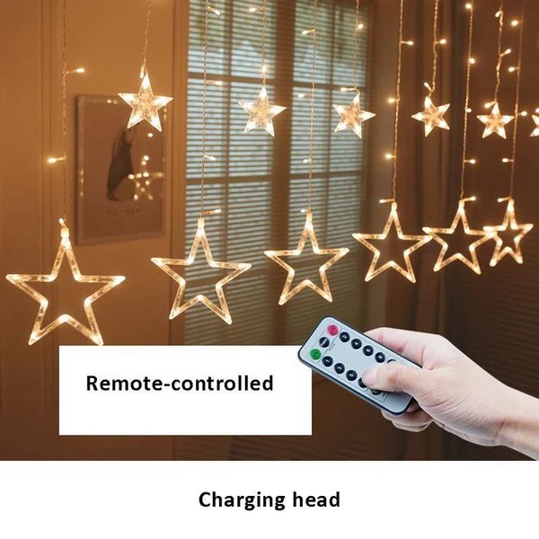 Strings Light Star Lights Dormitório decorativo Decorativo Stary Bedroom Lâmpada Lâmpada Bateria de Bateria USB Controlado Remoto de Uso Dual