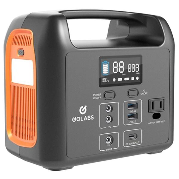 

golabs r150 portable power station 204wh lifepo4 battery for outdoors camping fishing hiking emergency home - orange