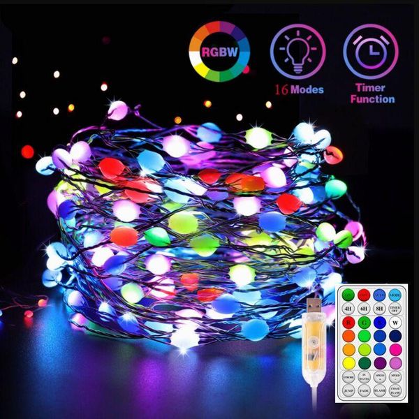 Tiras de controle remoto bluetooth tira led rgb natal string de fada leve à prova d'água USB 5V Smart Life Aplicado