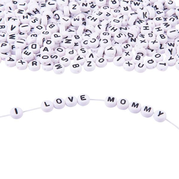 Altro acrilico 26 lettere inglesi perline piatte combinazioni sparse set fai da te per bambini accessori per gioielli con perline braccialetto con ciondoli Edwi22