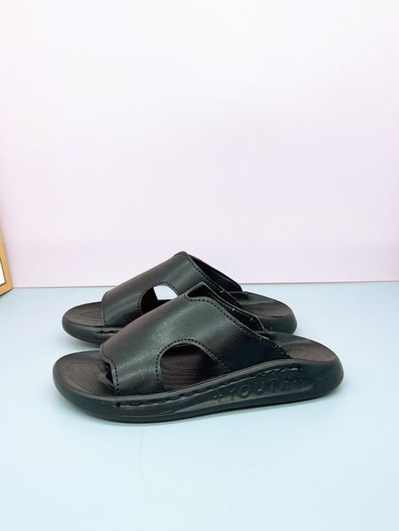 

boys cut out slippers she, Black;grey