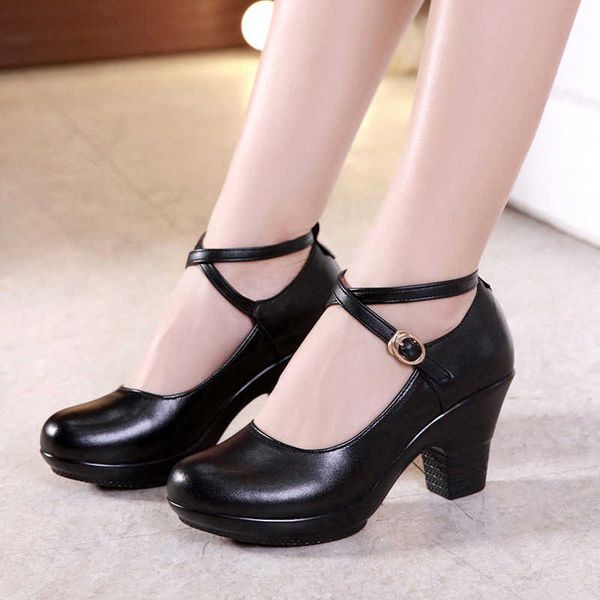 

paris classic luxury new fashion women high heels genuine leather pumps dancing shoes platform ladies work plus size 32-43 designer elling, Black