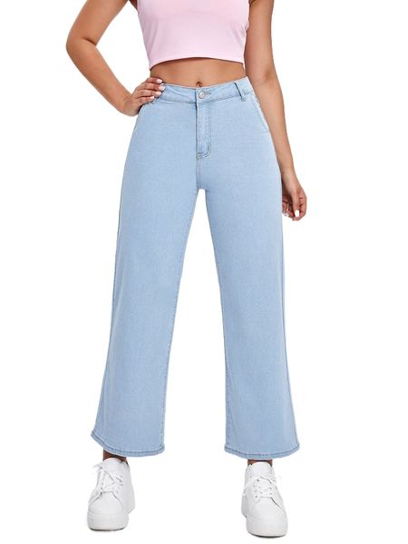 

washed straight leg jeans b4ng#, Blue