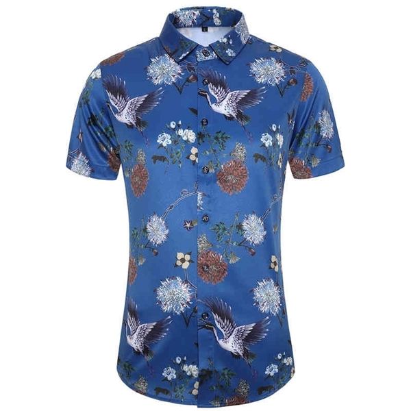 

45kg105kg summer new harajuku soft cool design flowers printed shirt short sleeve button down hawaii shirts 4xl 5xl 210412, White;black