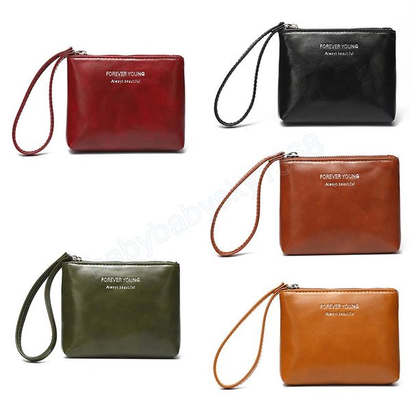 

coin purse women men wallet key bag simple portable change purse earphone organizer with hand strap, White