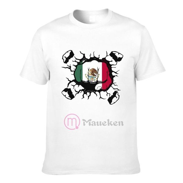 Männer T-Shirts Mexiko Faust Schlag Brechen Wand Flagge Land T Shirts Starke Männer Frauen Kleidung Tops Baumwolle TeesMen's