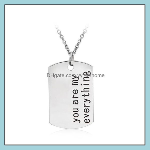 

pendant necklaces pendants jewelry lovers drop necklace valentines day gift for women girls engrave letters you are my everything charm de, Silver