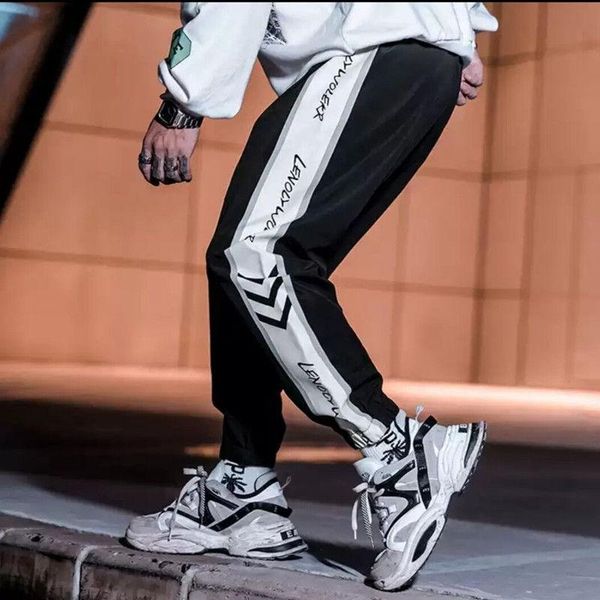 

men's pants men's joggers sports sweatpants plus size 5xl fashion patchwork casual trousers teenage hip hop harem harajuku streetw, Black