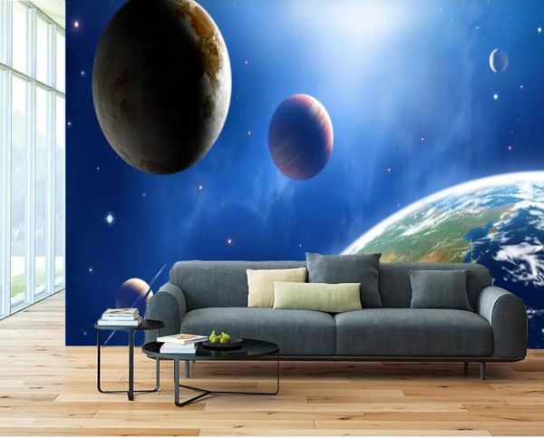 Universo de alta definição Planet 3d STAR Pintura de parede de fundo Produção de murais de papel de parede Casa personalizada