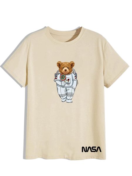 

men cartoon & letter graphic tee e68m#, White;black