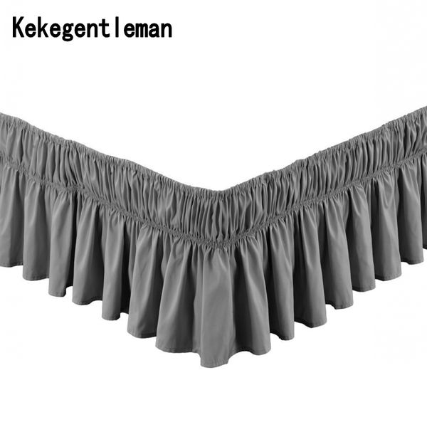 el Volltonfarbe, elastisch, ohne Oberfläche, 100 % Polyester, Schürze, Tagesdecke, Spitze, Bettrock, volle Queen-Size-Größe, Y200423