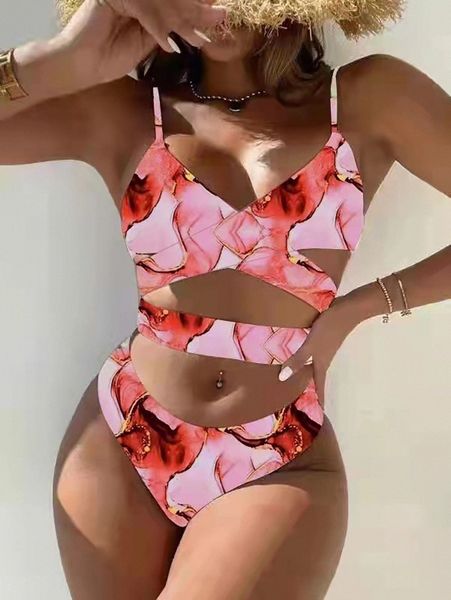 

marble print wrap bikini swimsuit i8sz#, White;black