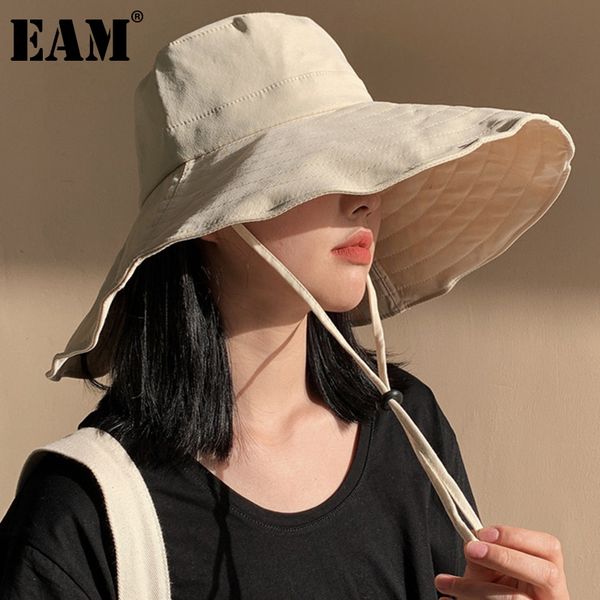 

[eam] women brige big size adjustable fishermen hat round dome temperament fashion all-match spring autumn 1dd8392 220325, Blue;gray